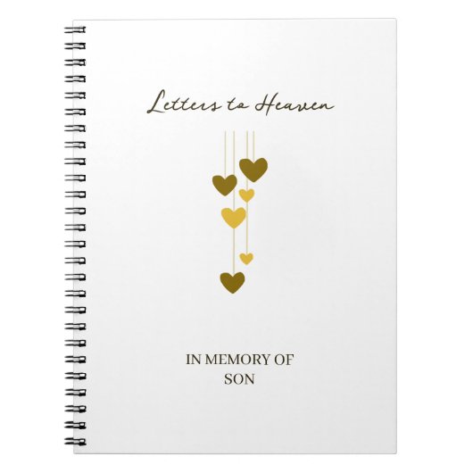 Letters to Heaven – In Memory Of Son Personalized Notitieboek (Voorkant)