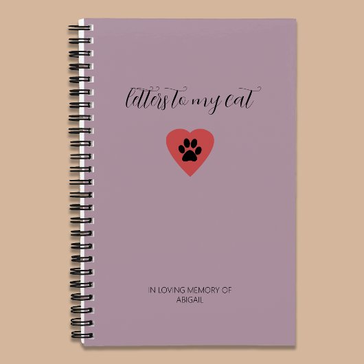 Letters to My Cat in Heaven Memorial Journal Plum