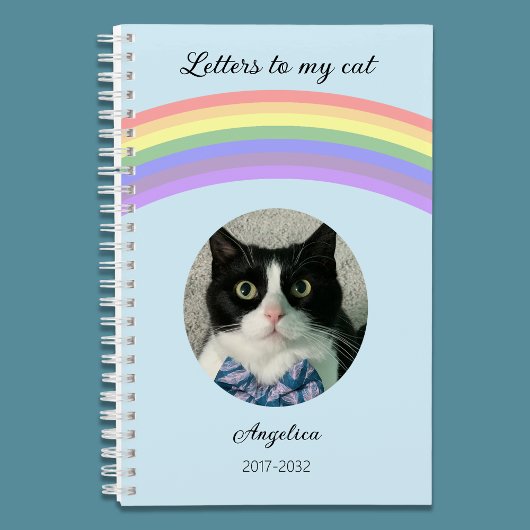Letters to my Cat Memorial Journal Rainbow Photo
