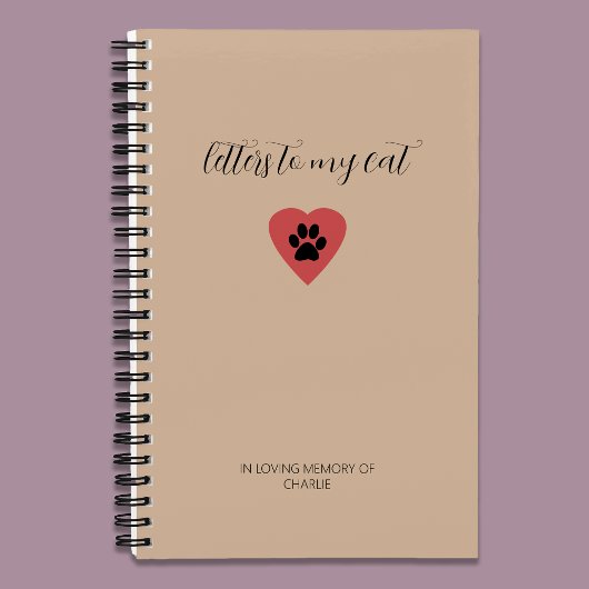 Letters to My Cat Memorial Journal Warm Beige