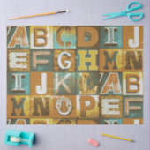 Letters Typografie Retro-deklappapier Tissuepapier (Craft)