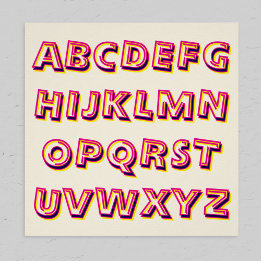 Letters van het alfabet Retro Cool Geletterdheid Perfect Poster