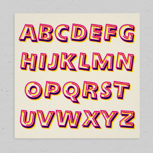 Letters van het alfabet Retro Cool Geletterdheid Perfect Poster