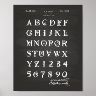 Lettertype 1938 Poster van patentkunstbord
