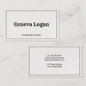 lettertype | Gesitteerd leder | Hoge Mode Visitekaartje (Voorkant / Achterkant)