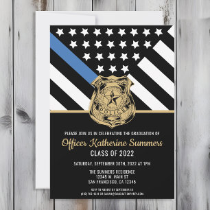 Lettertype Graduation Thin Blue Line Law Enforceme Kaart