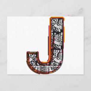 Lettertype Inca, letter J Briefkaart
