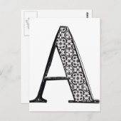 Lettertype mode, letter A Briefkaart (Voorkant / Achterkant)