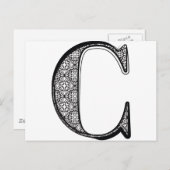 Lettertype mode, letter C Briefkaart (Voorkant / Achterkant)