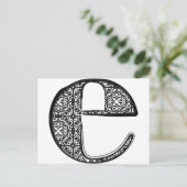 Lettertype mode, letter e briefkaart (Staand voorkant)