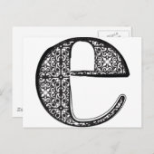 Lettertype mode, letter e briefkaart (Voorkant / Achterkant)
