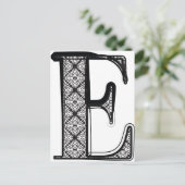 Lettertype mode, letter E Briefkaart (Staand voorkant)