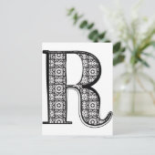 Lettertype mode, letter R Briefkaart (Staand voorkant)