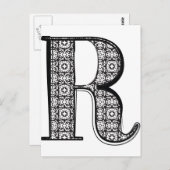 Lettertype mode, letter R Briefkaart (Voorkant / Achterkant)