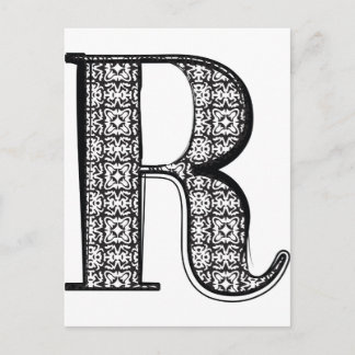 Lettertype mode, letter R Briefkaart