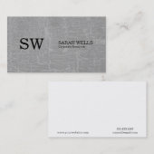 Lettertype Monogram / Marmergrijs Visitekaartje (Voorkant / Achterkant)