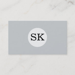 Lettertype Monogram Witte Cirkel Grijze Achtergron Visitekaartje