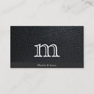 Lettertype monogramvariatie / Leer Visitekaartje