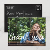 Lettertype penseel | Afstuderen Foto bedankt Briefkaart (Voorkant / Achterkant)