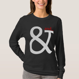 Lettertypekookery - wit en rood op donker t-shirt