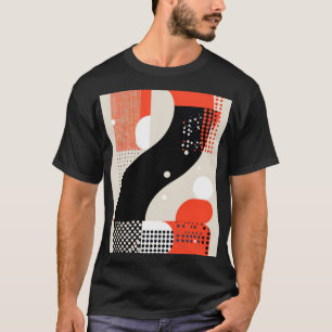 Lettervormen met stippen in rood en zwart t-shirt