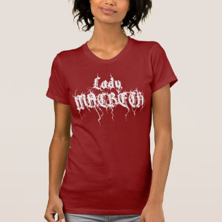Lettrage blanc de T-shirt de DAME MACBETH
