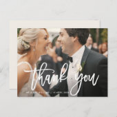 lettrage de brosse | mariage merci carte photo (Devant / Derrière)