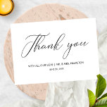 Lettrage de script Merci Mariage noir et blanc<br><div class="desc">Lettres de script Black & White Mariage Merci Cartes</div>