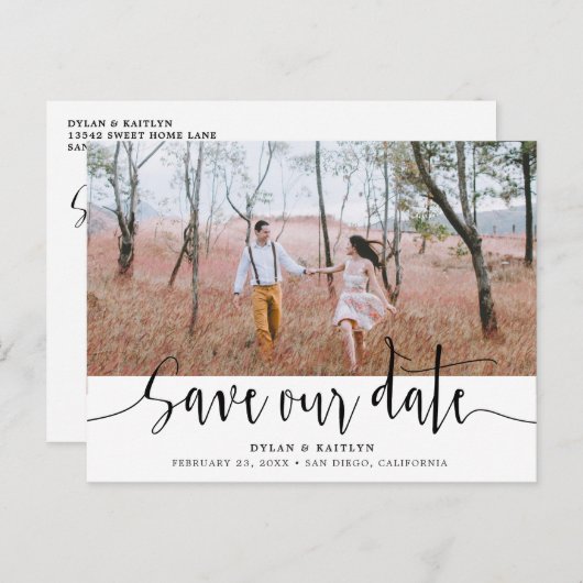 Lettrage manuel | Mariage Enregistrer notre carte  (Devant / Derrière)