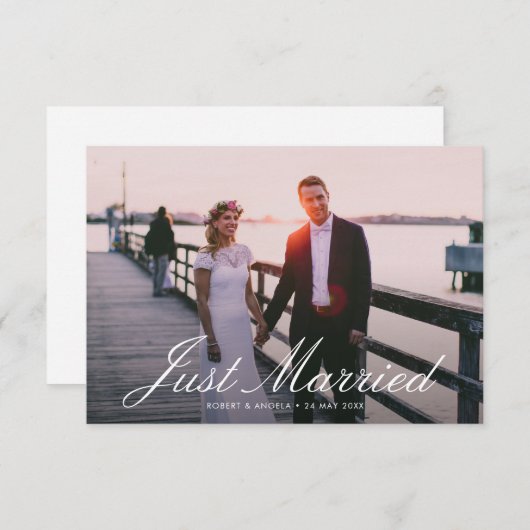 lettrage moderne faire-part mariage (Devant / Derrière)