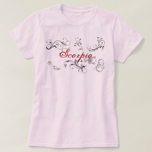 Lettrage rouge de T-shirt de scorpion de Scorpion