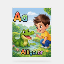Lettre A Affiche Alphabet A est pour Alligator Mig