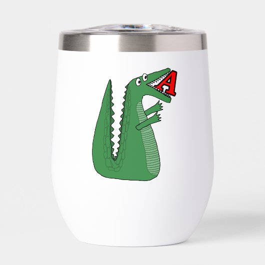 Lettre A Alligator Bodysuit Bébé. Alpe d'animal mi (Avant)