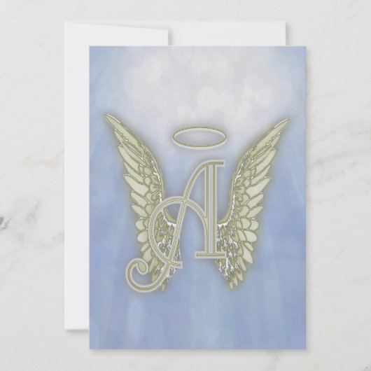 Lettre A Angel Monogramme Invitation (Devant)