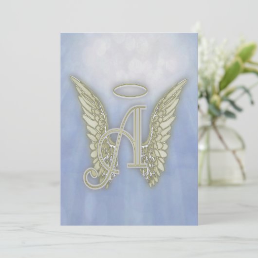 Lettre A Angel Monogramme Invitation (Debout devant)