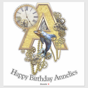Lettre A Anniversaire personnalisable Sticker
