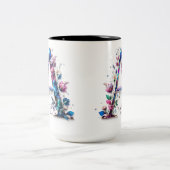 Lettre A Café Mug - Design floral pour le don (Centre)