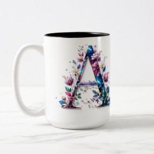 Lettre A Café Mug - Design floral pour le don