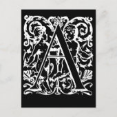 Lettre A Cartes Monogrammes noires et blanches (Devant)