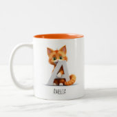 Lettre A Chat Alphabet Monogramme Café Mug (Gauche)