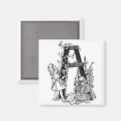 Lettre 'A' dans le jardin - Magnet (Recto/Verso)