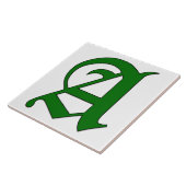 Lettre A en Carreaux Monogrammes verts (Côté)