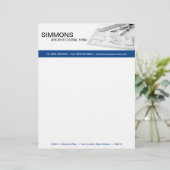 Lettre À En-tête 8,5x11 Bleu Architectural Blue Print Letter Head (Debout devant)