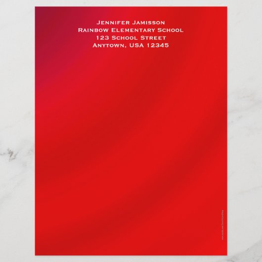 Lettre À En-tête Appréciation de l'enseignant, Red Gradient Personn (Devant)