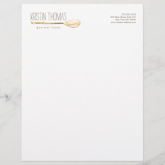 Lettre À En-tête Aquarelle Cuillère, Chef (Devant)