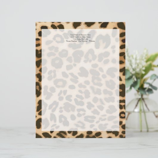 Lettre À En-tête Arrière - plan Empreinte de léopard (Debout devant)