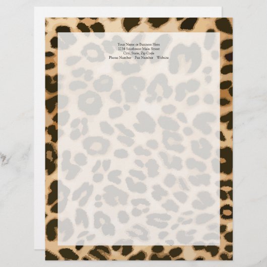 Lettre À En-tête Arrière - plan Empreinte de léopard (Devant / Derrière)