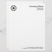 Lettre À En-tête Astérisque cerclé - Noir (Devant / Derrière)