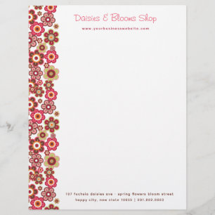 Lettre À En-tête Bonbons Rose Doux Fleurs Fleurs Fille Motif Amusan