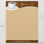Lettre À En-tête Café White Cup Café Shop Business Letterhead (Devant)